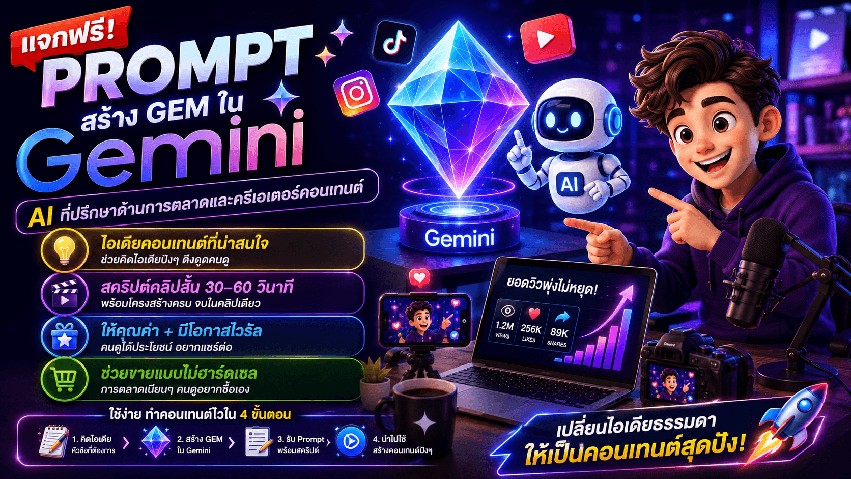 Gem ผู้ช่วยคิดคอนเทนต์แบบมืออาชีพ
