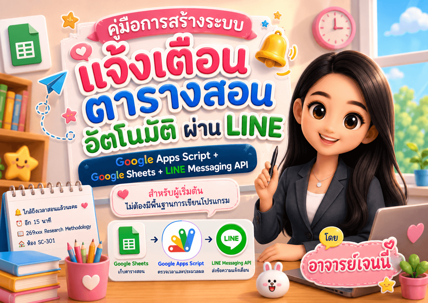 คู่มือการสร้างระบบแจ้งเตือนตารางสอนผ่าน Line