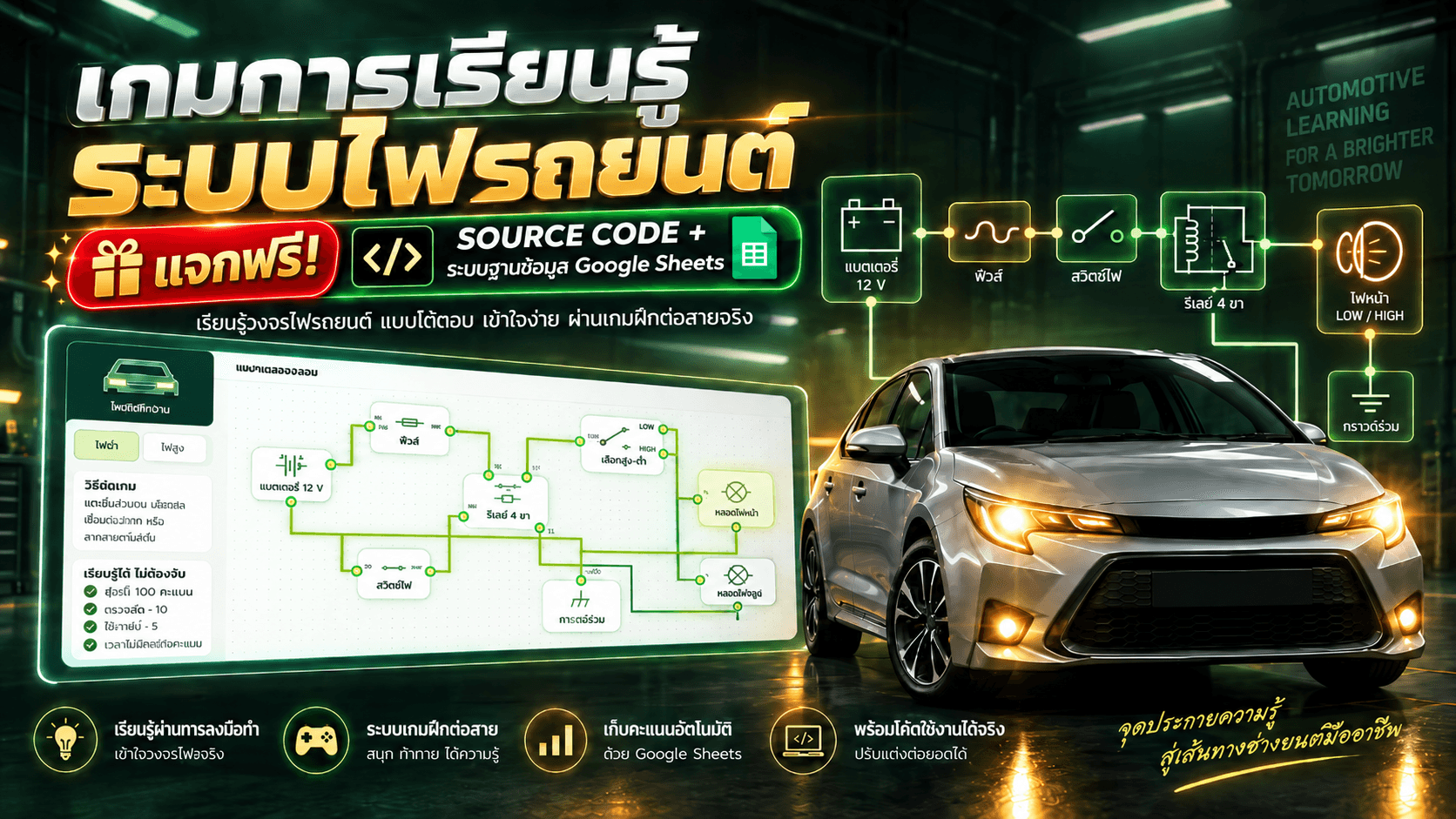 เกมการเรียนรู้ระบบไฟรถยนต์